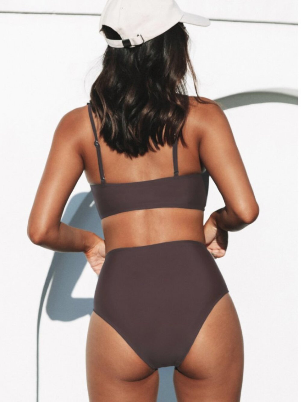 Cupshe Women's Brown Twisted Top High Waisted Botton Bikini Set Size XXL NWT - Picture 3 of 10